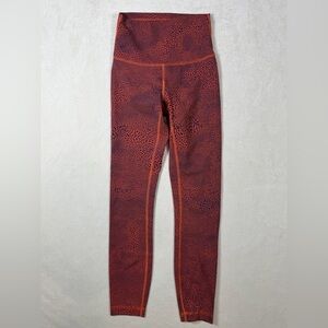 Lululemon Size 2 Wunder Train High-Rise Leggings Crackle Glaze Vintage Orange